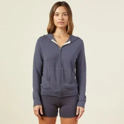 MONROW Supersoft Zip Up Hoody - Vintage Black Color VINTAGEBLACK Flash Sale